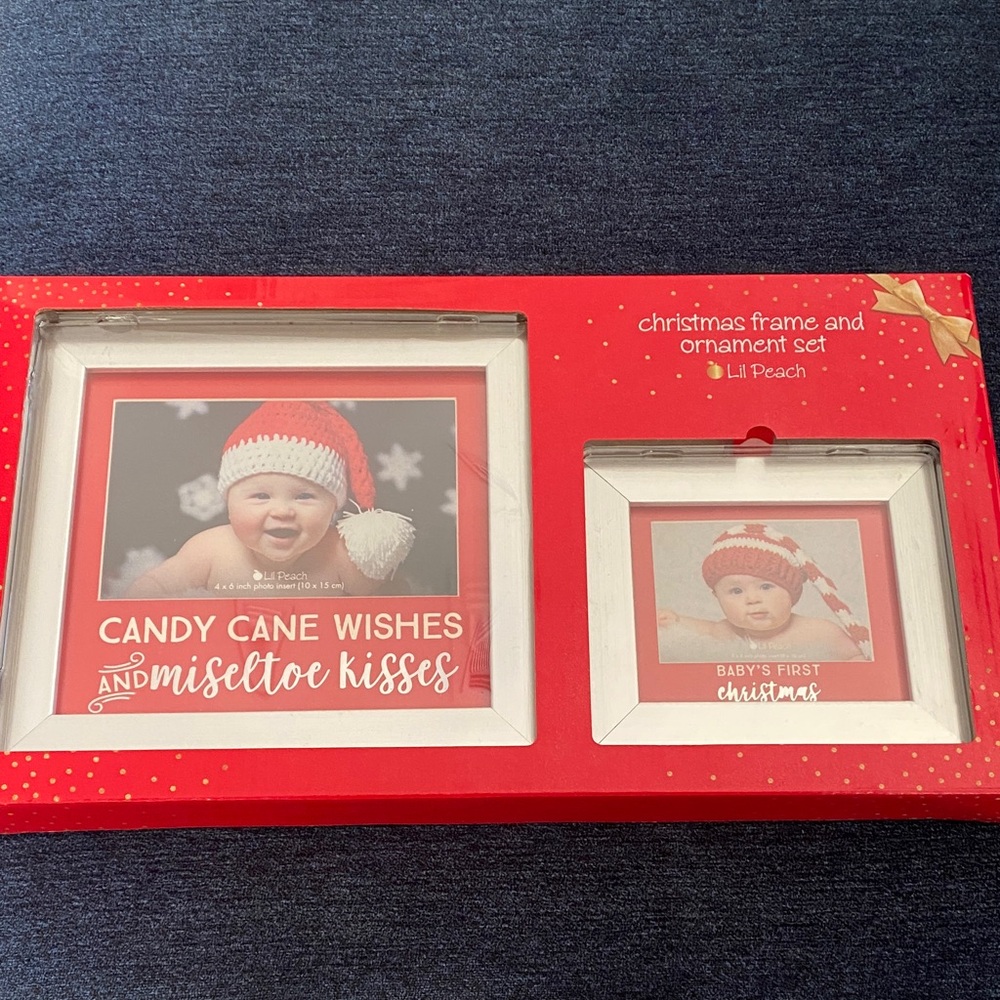 Lil Peach Christmas Frame and Ornament Set